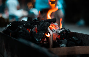 Fire burning with charcoal
