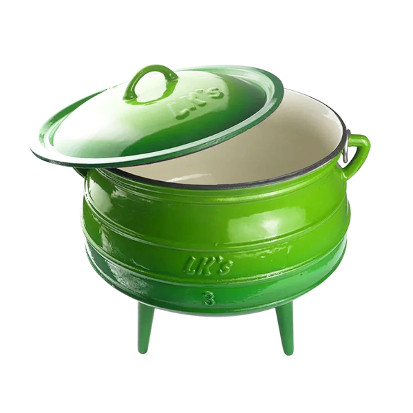 Green Enamel Potjie Pot With Lid