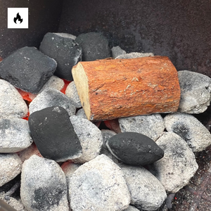 Feijoa Wood Chunk on Hot Coals